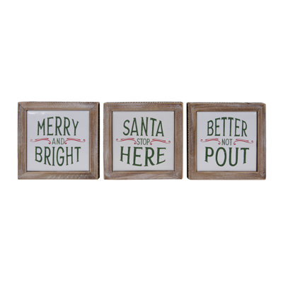 Wood and Metal Framed Blocks Set of 3 - Colorful Wall Art for Indoor Decoration, Perfect for Christmas, Gift Giving, and Hostess Gifts - Unique Multicolor Design to Brighten Any Space