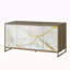 Armoire console avec finition chêne blanc et finition champagne