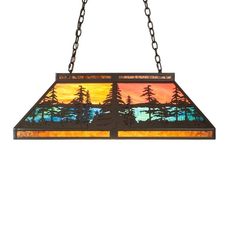 36" Long Tall Pines Oblong Pendant