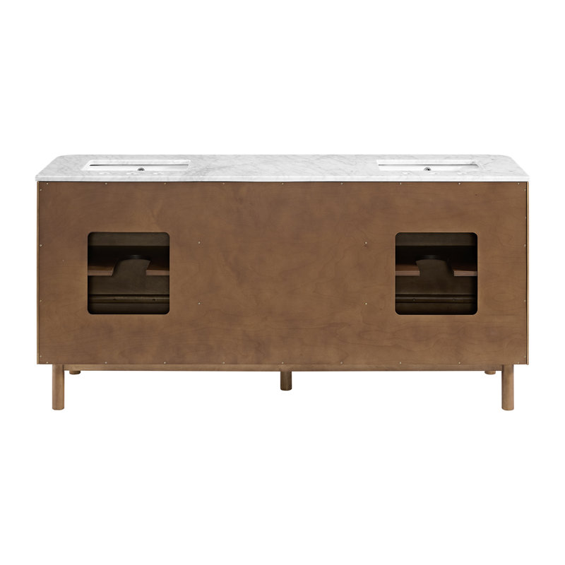 Kensington 72" Bathroom Vanity in Fluted Birch, Brown Reeded Birch