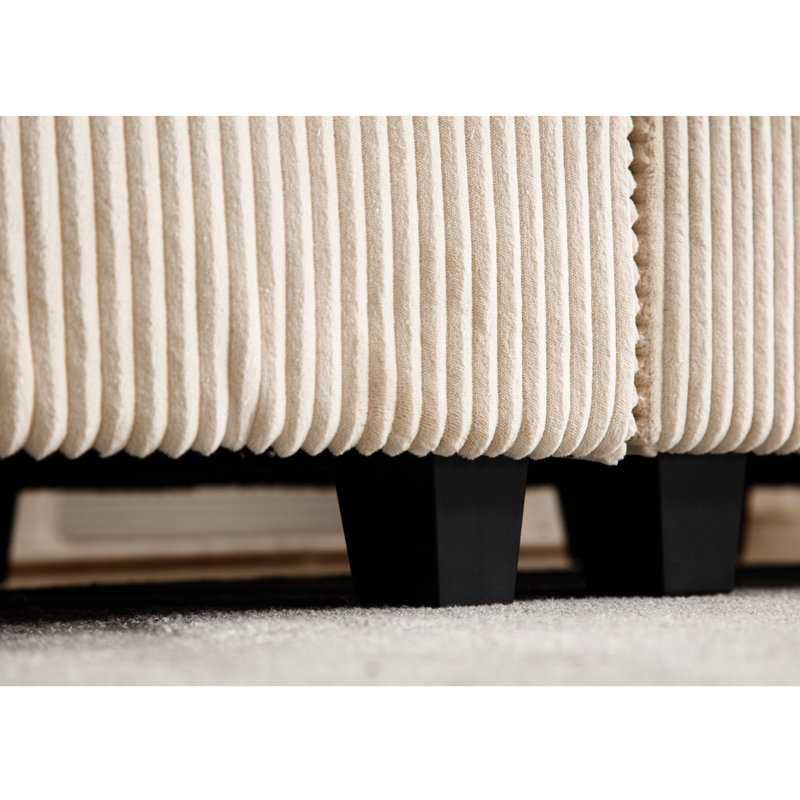 Ensemble de salon modulaire avec velours côtelé beige - Velours côtelé surdimensionné facile à assembler, confortable et combiné