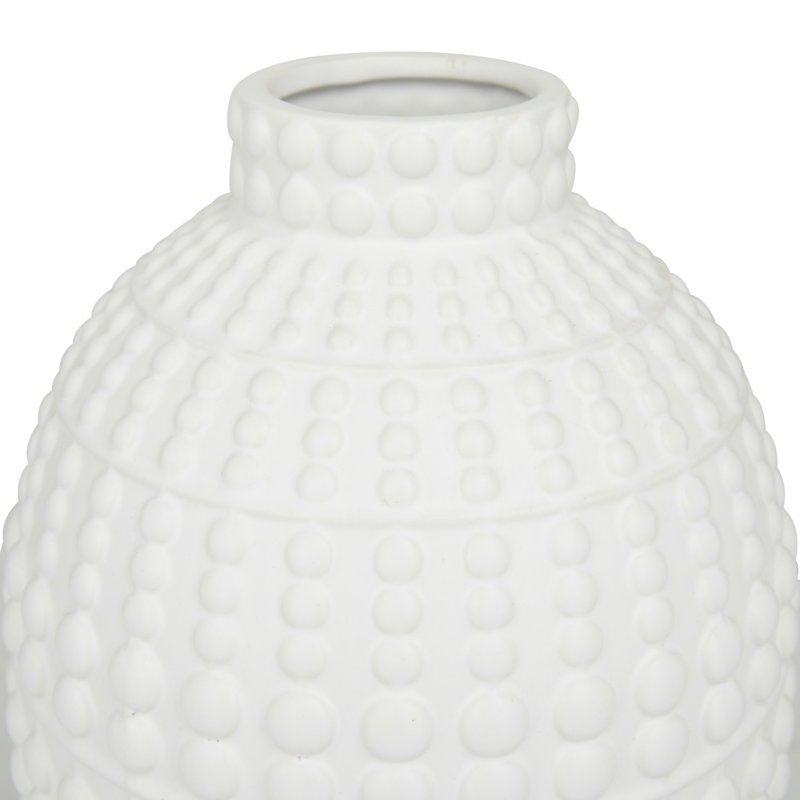 Stoneware Table Vase Set, 15.8" H x 7.75" W x 7.8" D, White