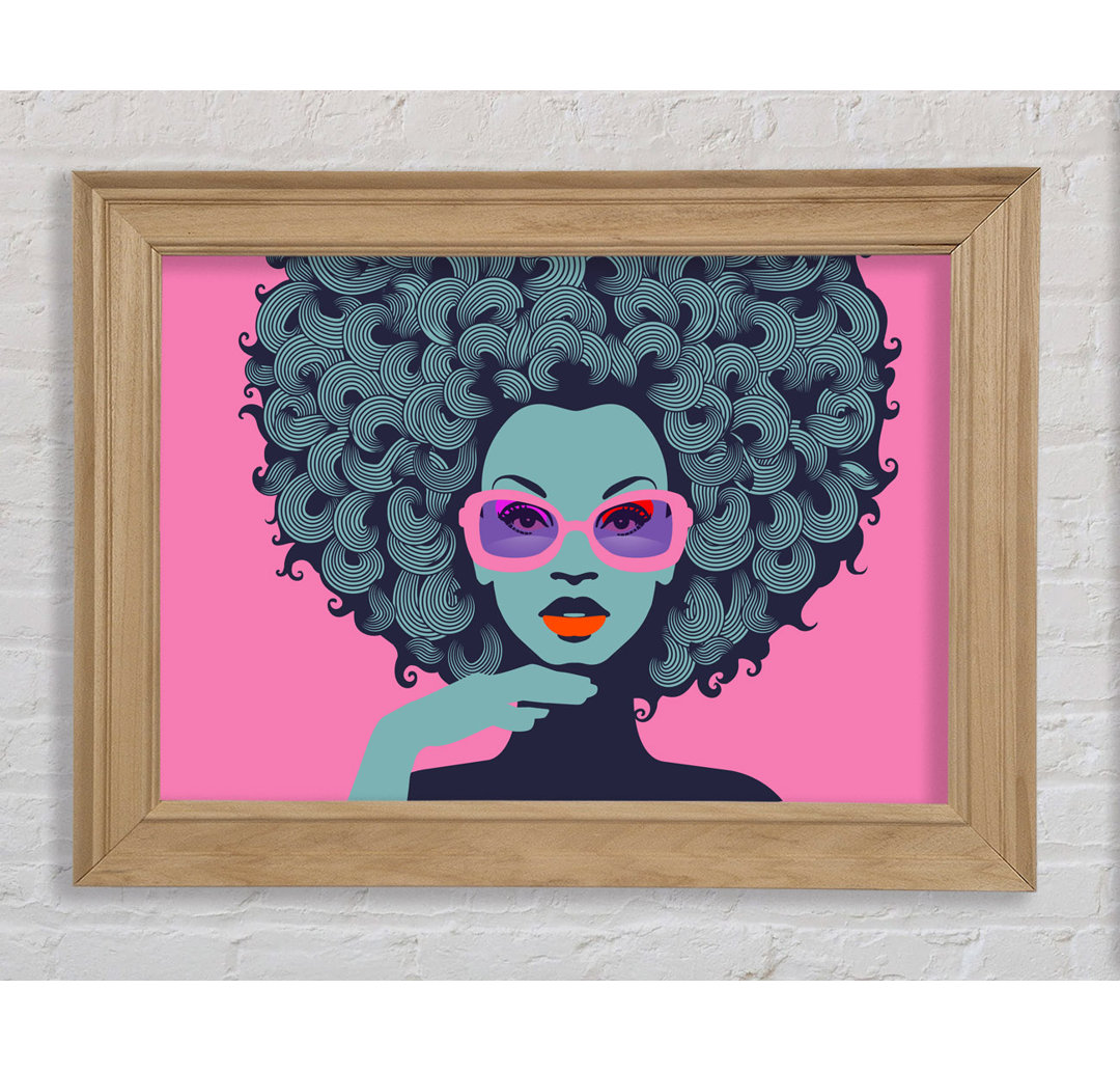 Brille Big Hair Woman - Einzelner Bilderrahmen Kunstdrucke