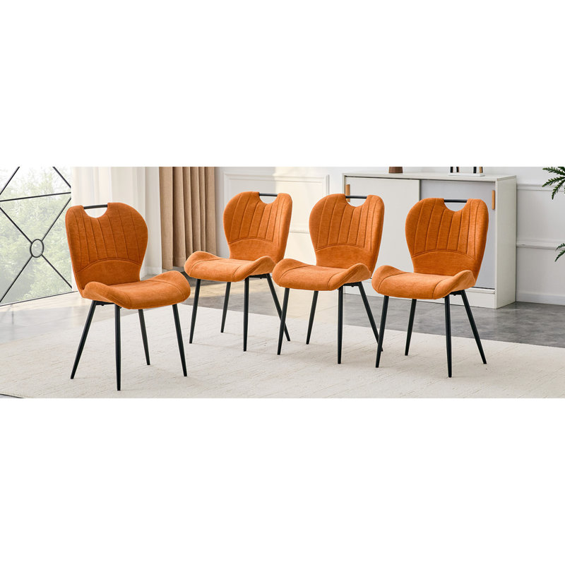Ensemble de 4 chaises de salle à manger confortables en métal pour cuisine moderne