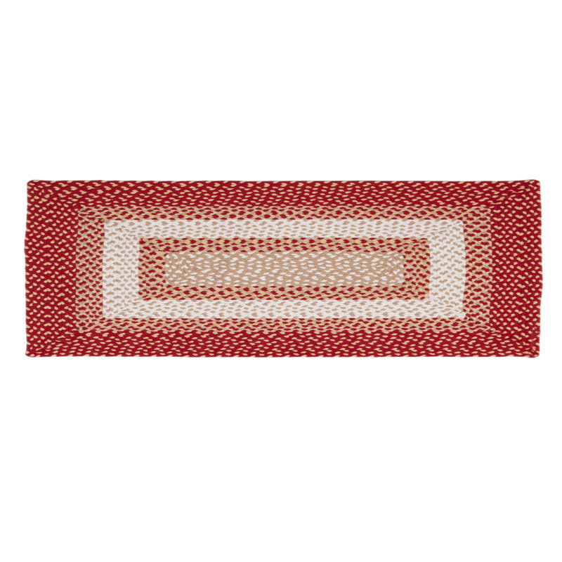 Waterbury Farmhouse Handmade Braided Red Area Rug, Runner 2' x 6'