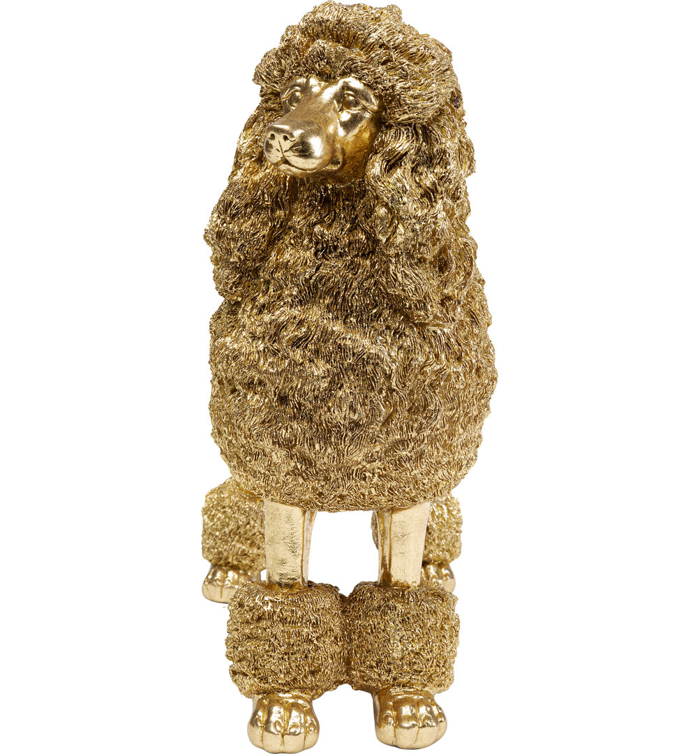 Deko Figur Mrs Poodle Gold