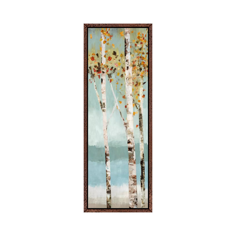 Lookout II by Allison Pearce - Panoramic Painting on Canvas, 30.48 cm H x 91.44 cm W, Classic Brown Wood Framed Canvas