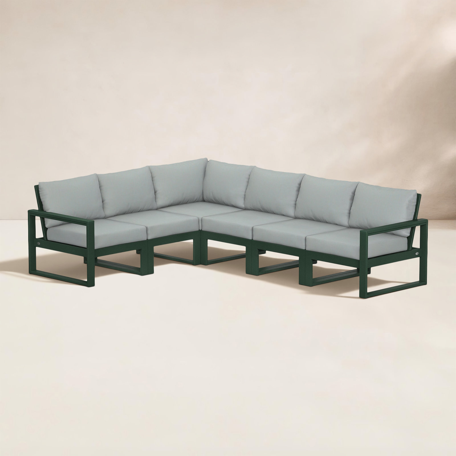 POLYWOOD® Edge 111" Patio Sectional, Spa, Green