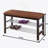 Wood Shoe Bench With Chocolate Microfiber Seat