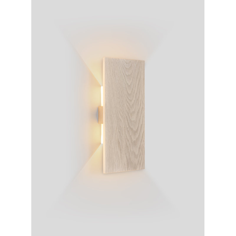 Tersus L 1 - Light LED Flush Mounted Sconce, White Washed Oak, 3000