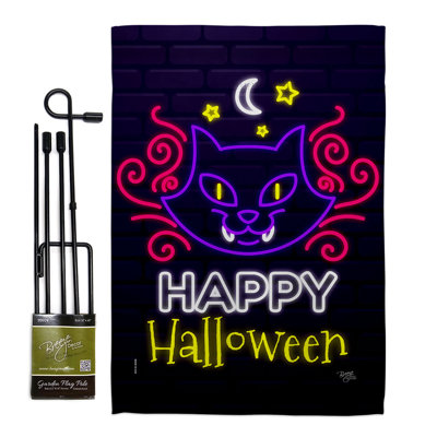 Ensemble de drapeaux Halloween H 18,5 po x l 13 po en polyester Halloween Cat