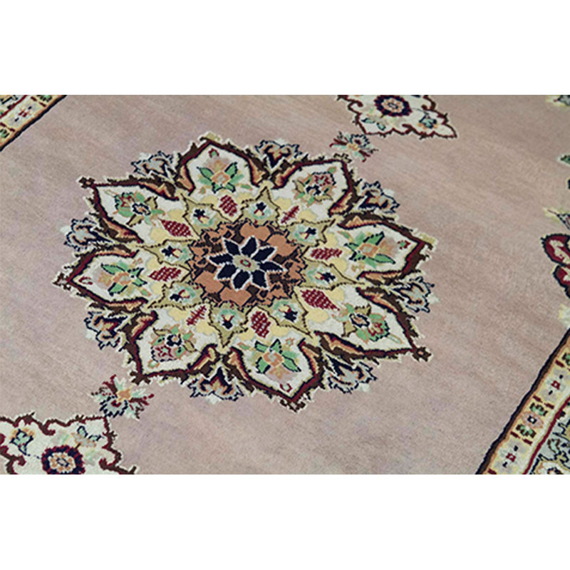 Hand-Knotted High-Quality Beige and Ivory Area Rug
