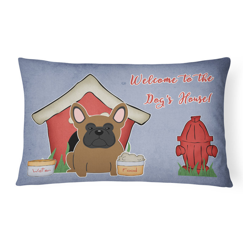 Coussin lombaire intérieur/extérieur rectangulaire pour chien house, Brun