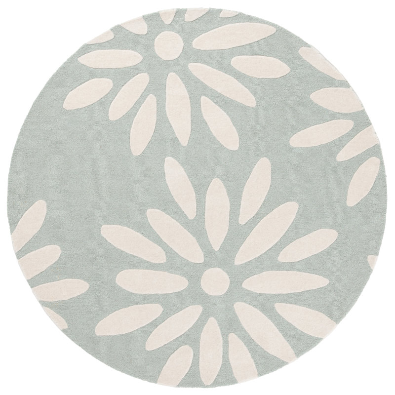 Takarah Kids Hand Tufted Wool Pile Rug, Round 6'