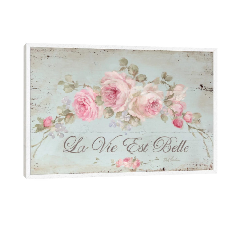 Life Is Beautiful by Debi Coules - Floater Frame Painting on Canvas, 66.04 cm H x 45.72 cm W, White