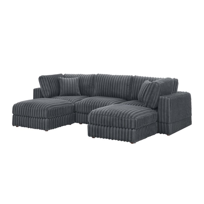 Cloud Haven Modular Sectional, Gray Corduroy