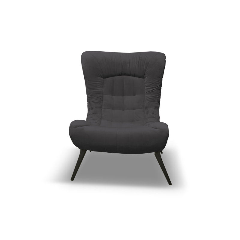 Mascarenaz Upholstered Slipper Chair, Anthracite