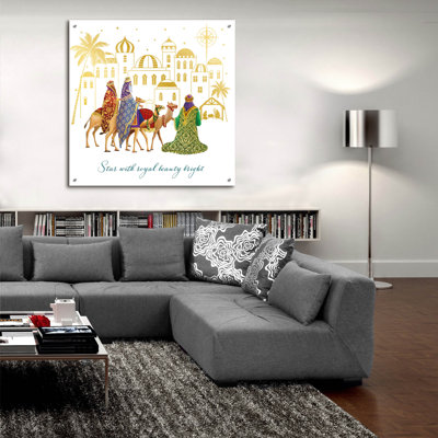 Art mural en verre épique «Royal Beauty Bright» par Elle Media Group, 36 po x 36 po