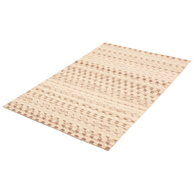Tapis ivoire en laine tissé à la main et à plat