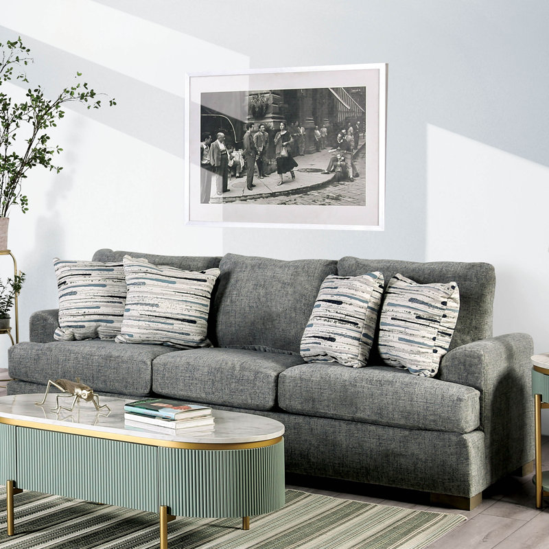 Ayrah 92'' Flared Arm Sofa, Gray 100% Polyester
