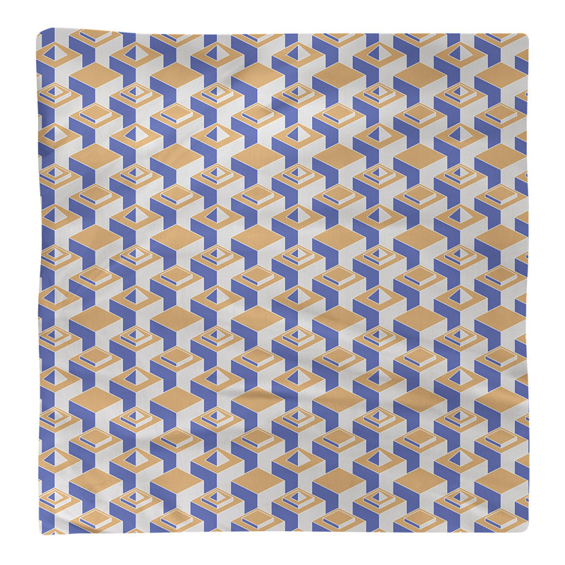 Serviette de table en coton à motif de gratte-ciels à deux couleurs, H 0,1 po x l 22 po x P 22 po, Orange/bleu