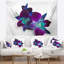 Tapisseries mauves foncés floral sur blanc et suspendu mural-28489299