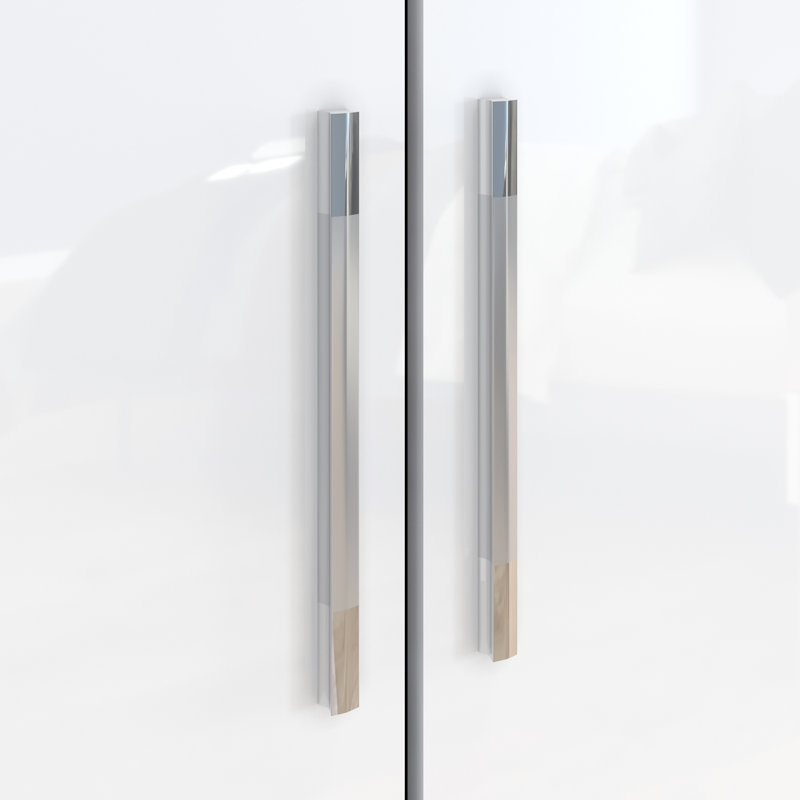 2 Door Manufactured Wood Wardrobe, White/Oak