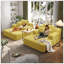 Ensemble 2 pièces surdimensionné de méridienne double, luxueux canapé-lit en velours côtelé moelleux avec 6 coussins et pochette de rangement pour les petits espaces, le cinéma maison et le salon-1607512799