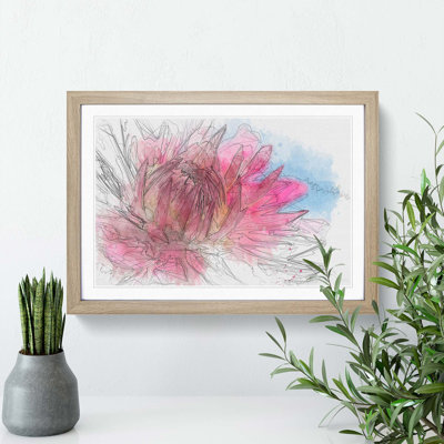 Pink Flower in Abstract - Picture Frame Graphic Art Print