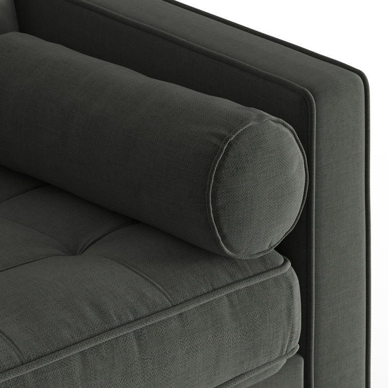 Canapé modulaire à méridienne réversible Geo, Tissu gris charbon
