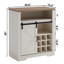 Armoire de rangement de style campagnard avec porte de grange coulissante et tablette à vin, idéale pour les solutions de rangement pour la cuisine et le salon