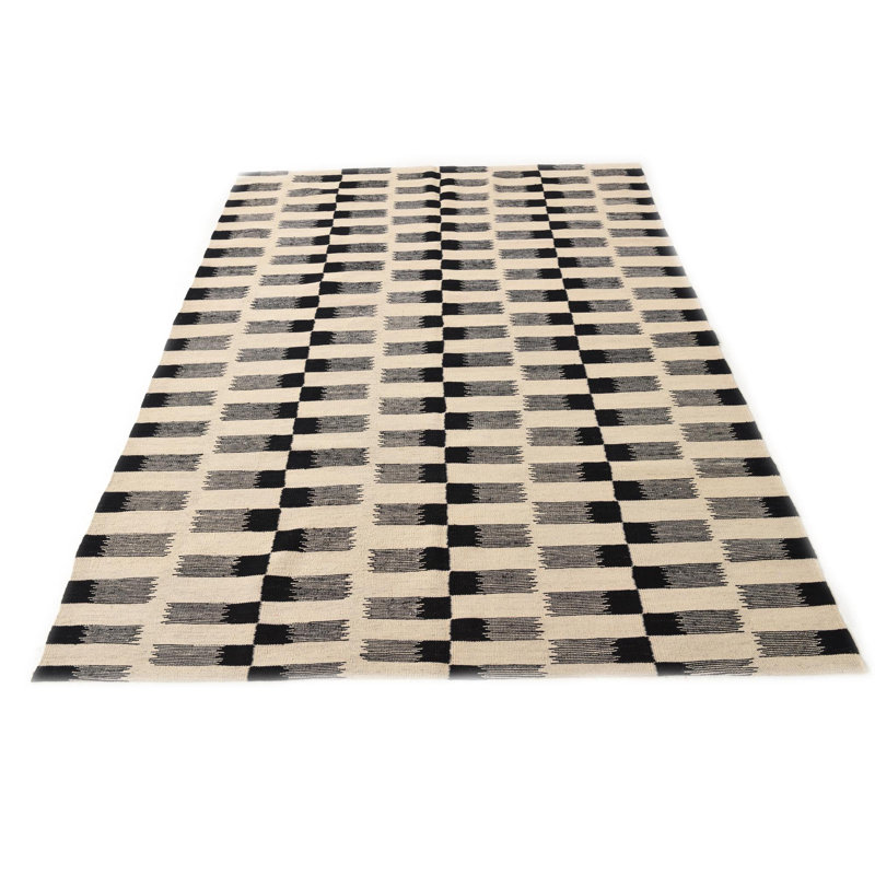 Tapis noir et blanc Ponce