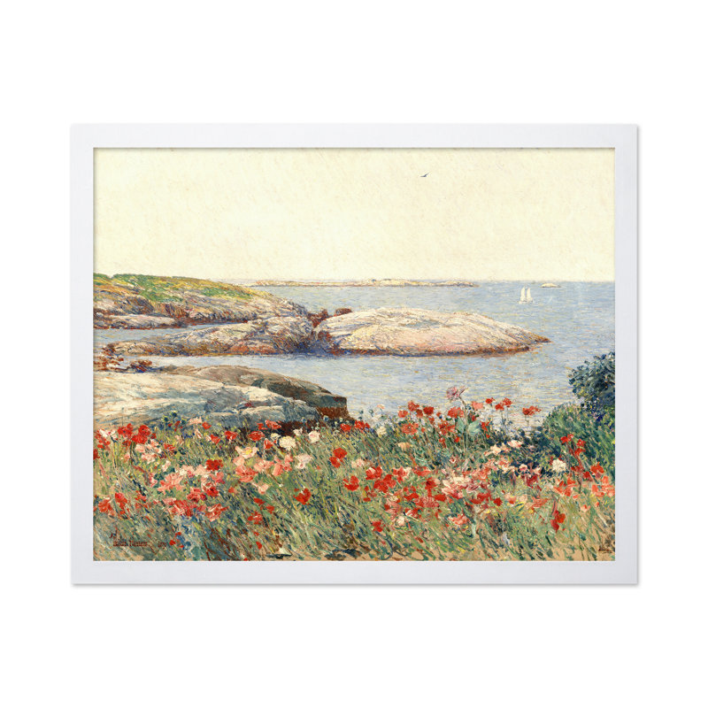 Coquelicots, peinture, Affiche, Encadrement blanc, H 08 po x l 10 po