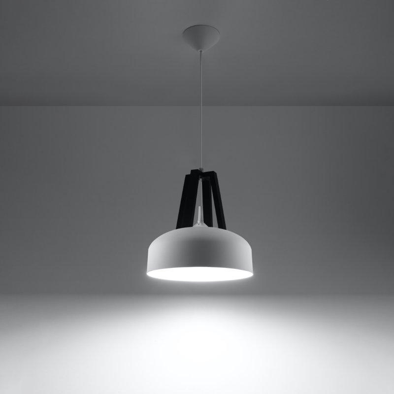 Winfred 1 - Light Dome Pendant, White/Black, 30cm x 30cm x 85cm