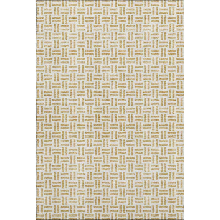 Premium Machine Washable Prisco Gold Rug