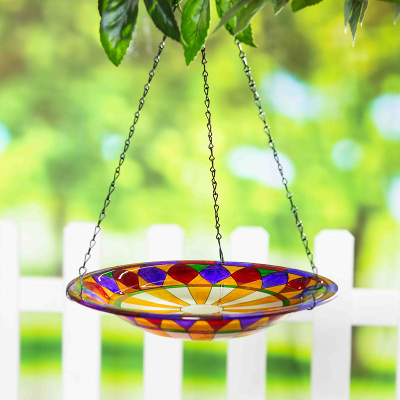Antosia Glass Single Tier Birdbath