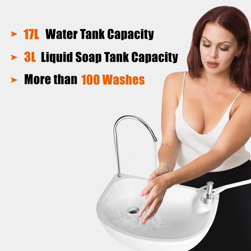 Artian 51cm L x 33cm W Free Standing Handwash Station with Faucet