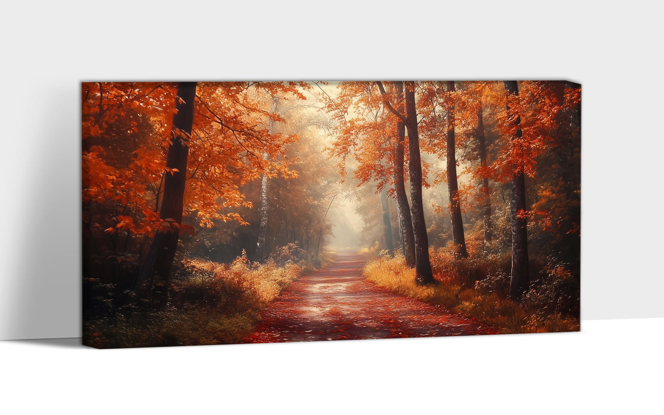The Holiday Aisle® Large Fall Landscape Wall Art - Autumn Path Pictures ...