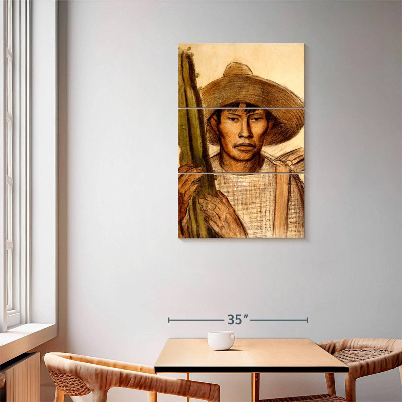 Leisha Mexican Boy With Cactus, 57" H x 36" W