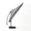 Parasol chic simple en forme de banane pour l'extérieur, cadre en aluminium, abat-jour gris avec cadre et base de jardin incluse