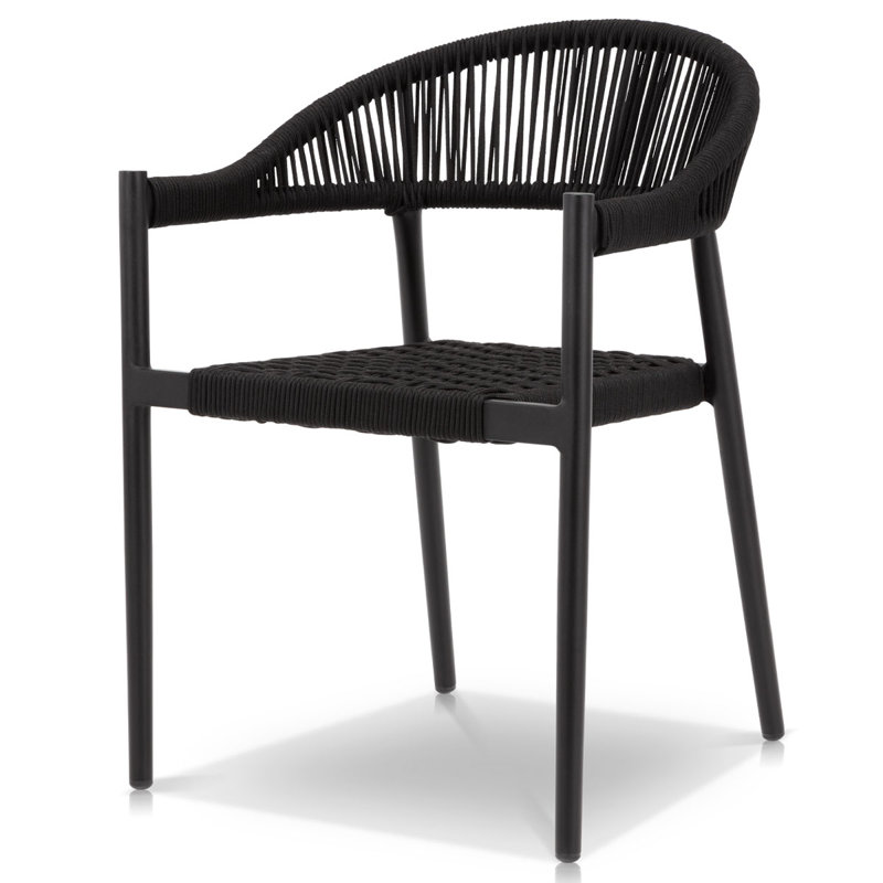 Chaise de salle à manger avec accoudoirs Skye, Noir