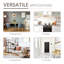 Armoire à café de style campagnard, armoire à vin avec porte de grange avec rangement, armoire buffet avec porte-bouteilles pour la cuisine