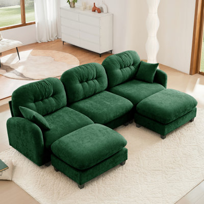 3 sièges modulaires avec tissu chenille, combinaison personnalisée, design ergonomique, coussin, modulaire de configuration modulaire pour petit siège, siège à haute résilience, coin lecture