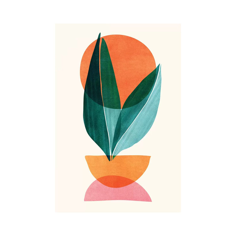 « Nature abstraite »-impression d’art graphique, Toile tendue, Pas de tapis, H 12 po x l 8 po x P 0,75 po