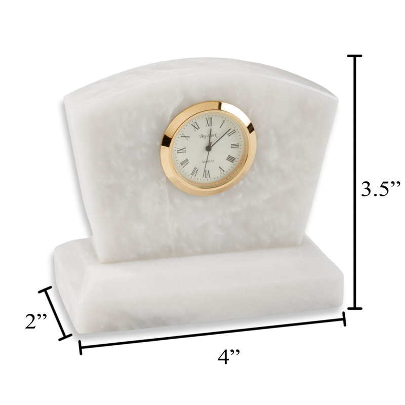 Horloge de table analogique à quartz, Blanc / doré