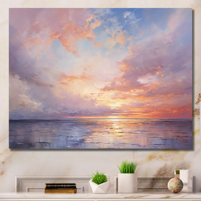 «Sunset Cotton Candy Skies V», reproduction sur toile encadrée Sunset