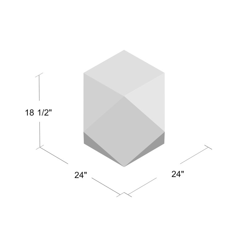 Black and White Bone Inlay Geometric End Table
