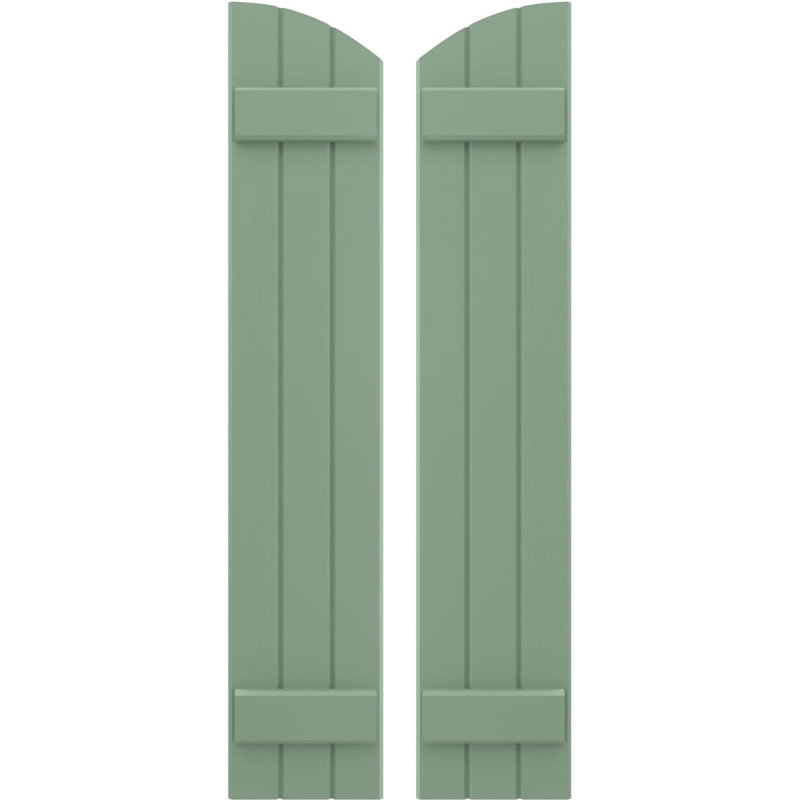 Volets de planche-n-lattes jointes avec plateau elliptique Americraft (2 lattes) (par paire), Rail vert, 10 1/2", 60"