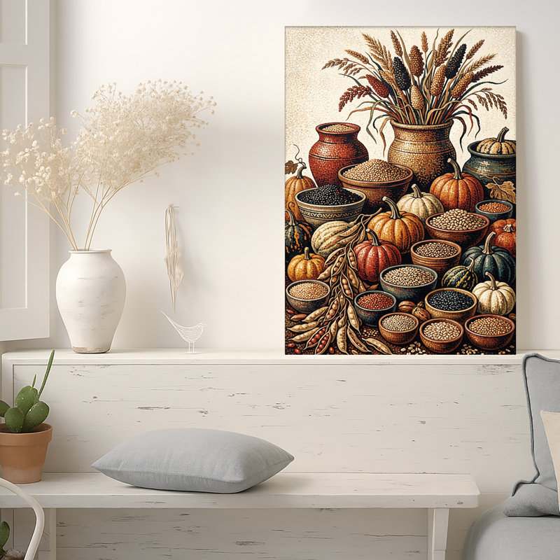 Art texturé sur toile citrouilles texturées, H 18 po x l 12 po