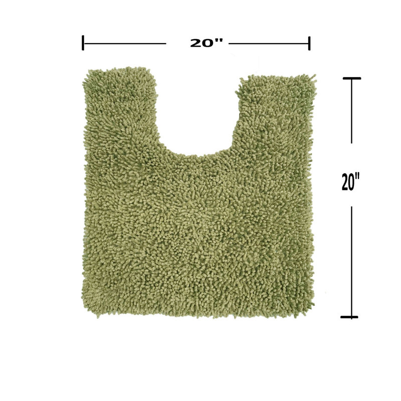 Heacock U-shaped 100% Cotton Non-Slip Contour Mat, Sage
